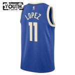 Maillot NBA Milwaukee Bucks Brook Lopez Nike 2024-25 City Edition Bleu Swingman - Enfant